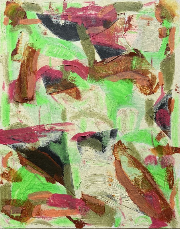 02182026, oil, oil stick, and cut paper on canvas, 20 x 16 inches