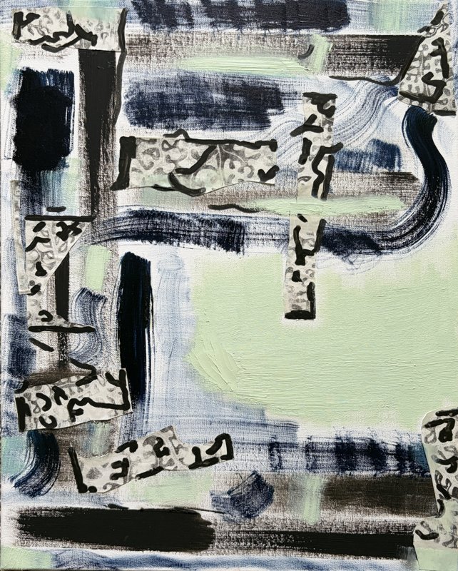 03072026, mixed media, oil, and india ink on canvas, 16 x 20 inches
