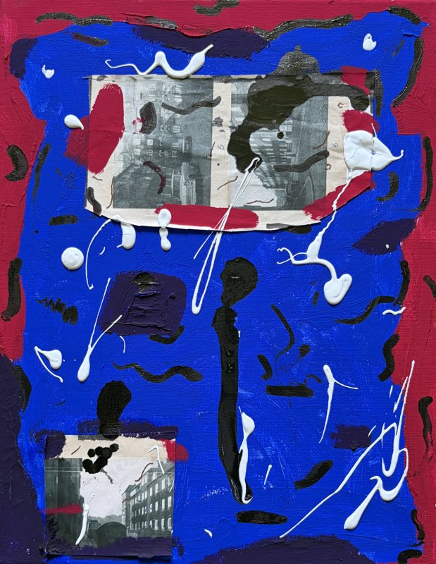 05152025, mixed media, gouache, india ink, and acrylic on canvas, 11 x 14 inches